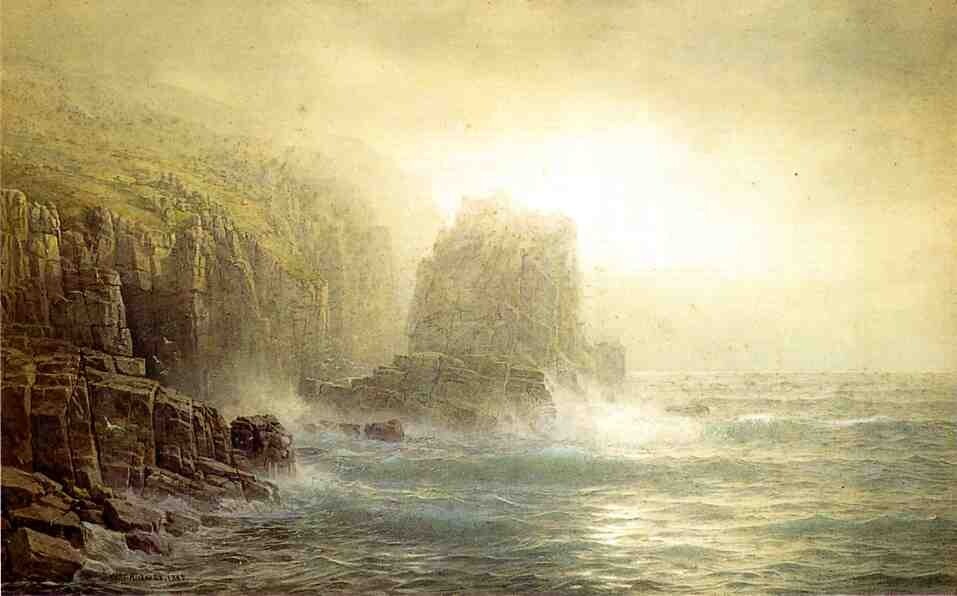 Oil painting Seascape-William-Trost-Richards-oil-painting ocean waves mountains