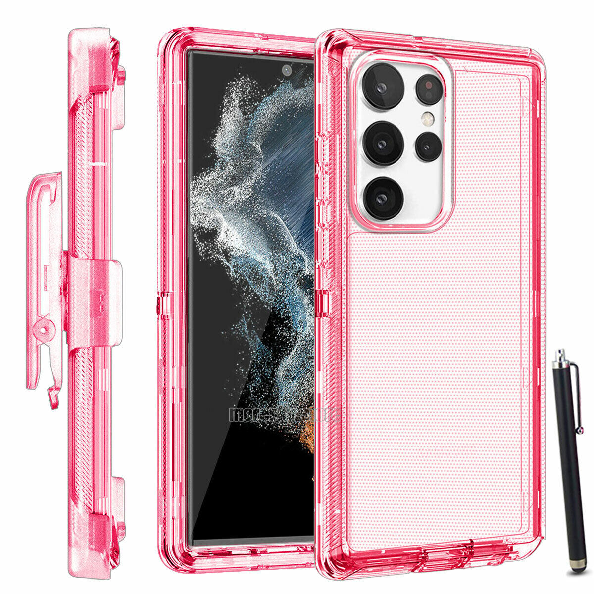 Luxury Clear Case Kickstand Clip Stand Holster Cover For Galaxy S22 5G/ Ultra/ +