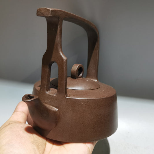 Chinese Yixing Zisha Clay Handmade Exquisite Teapot (提梁壶 低款:顾景舟)