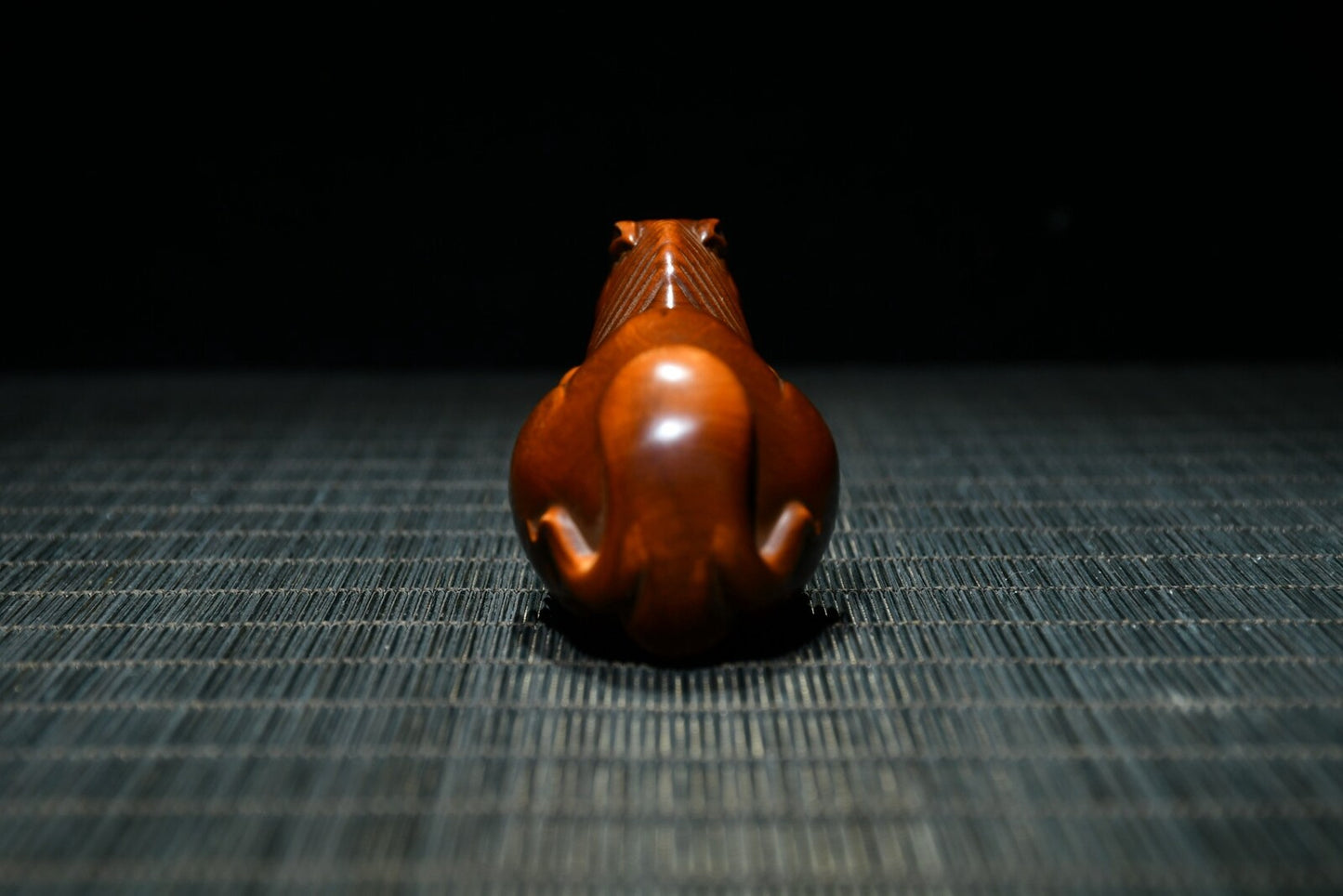Chinese Collection Boxwood Hand-carved Exquisite Horse Statue