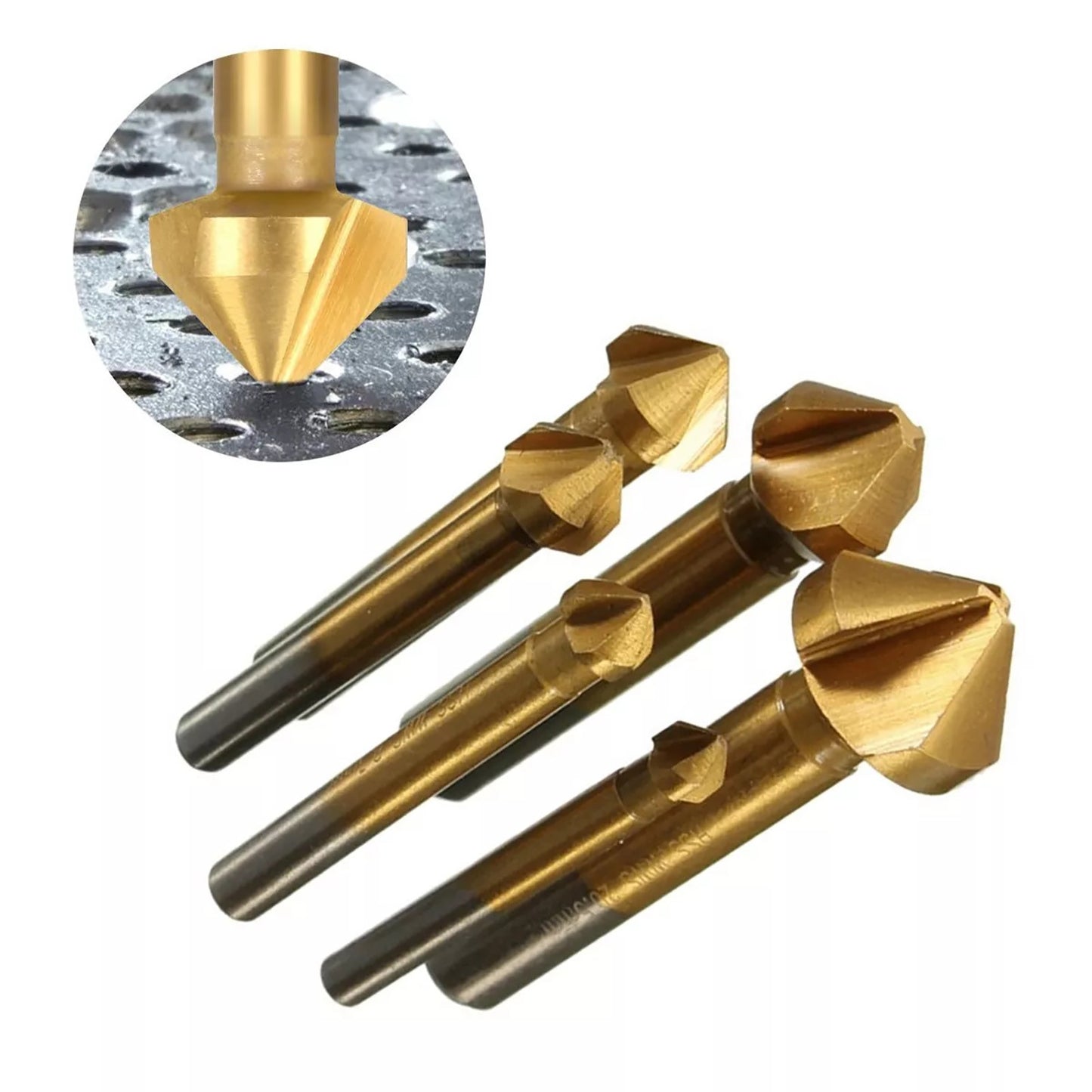 6* Durable 90 Degree HSS Chamfer Cutter Bit Chamfering Countersink Drill Parts