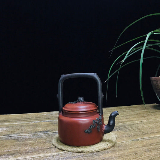 Chinese Yixing Zisha Clay Handmade Exquisite Teapot (松韵提梁 底款:蒋蓉)
