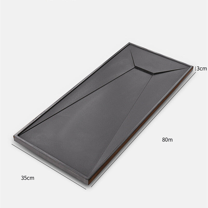 Tea Tray Water Draining Weighted Black Stone Tea Table Invisible Outlet Tea Boat