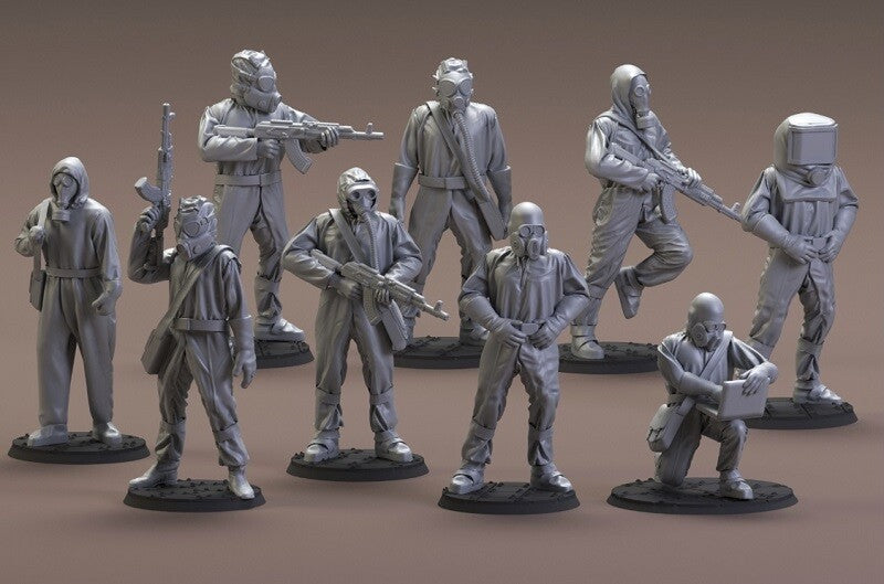 unpainted 1/72 Modern Russia "Biochemical Soldier Combat troops" 9 man model