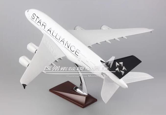 45CM STAR ALLIANCE AIRBUS A380 Passenger Airplane Resin Aircraft Aeroplane Model