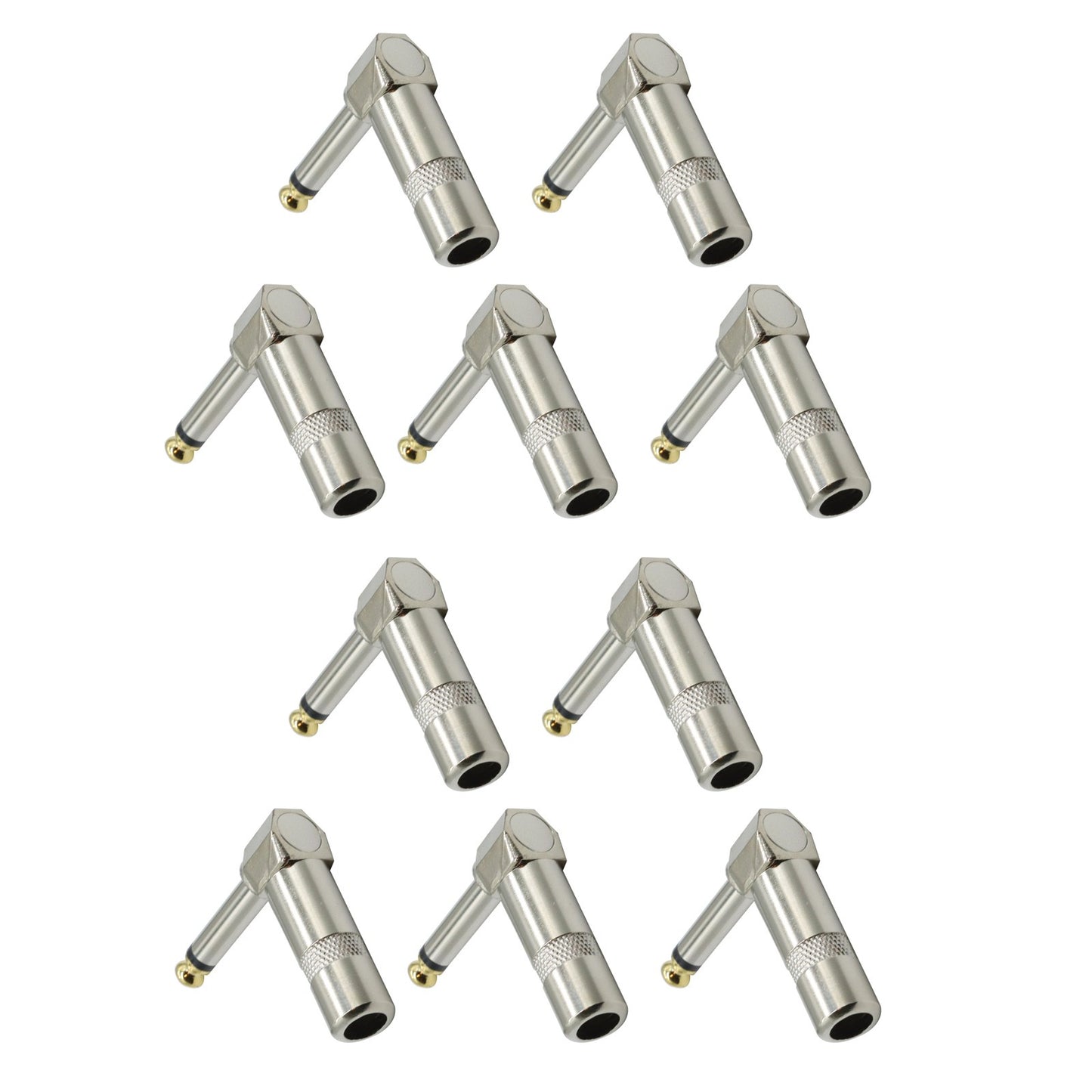 10PCS 1/4 TS Right Angle Mono Phone Plug ensures undistorted audio transmission