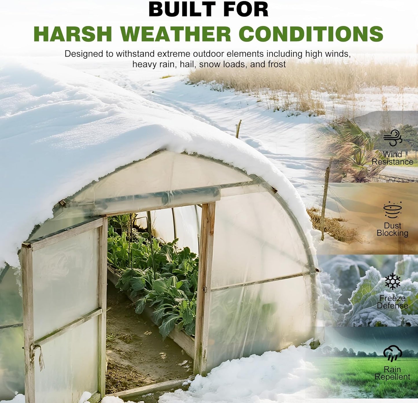 6 Mil 10X25 FT Clear Greenhouse Plastic Sheeting, Heavy Duty UV Resistant Tear-P