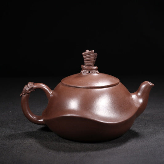 Chinese Yixing Zisha Clay Handmade Exquisite Teapot (一帆风顺 底款:汪寅仙)
