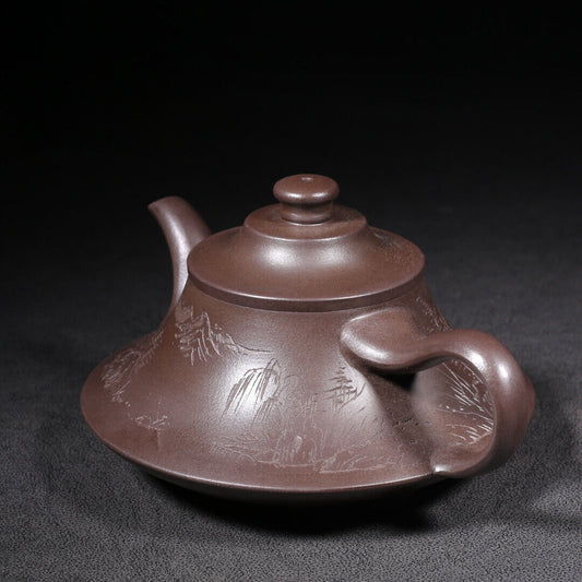 Chinese Yixing Zisha Clay Handmade Exquisite Teapot (云炉 盖款:汪宝根)