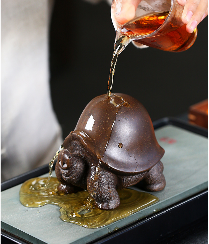 Yixing purple sand tea pet turtle Kung Fu tea set bronze clay general turtle tur