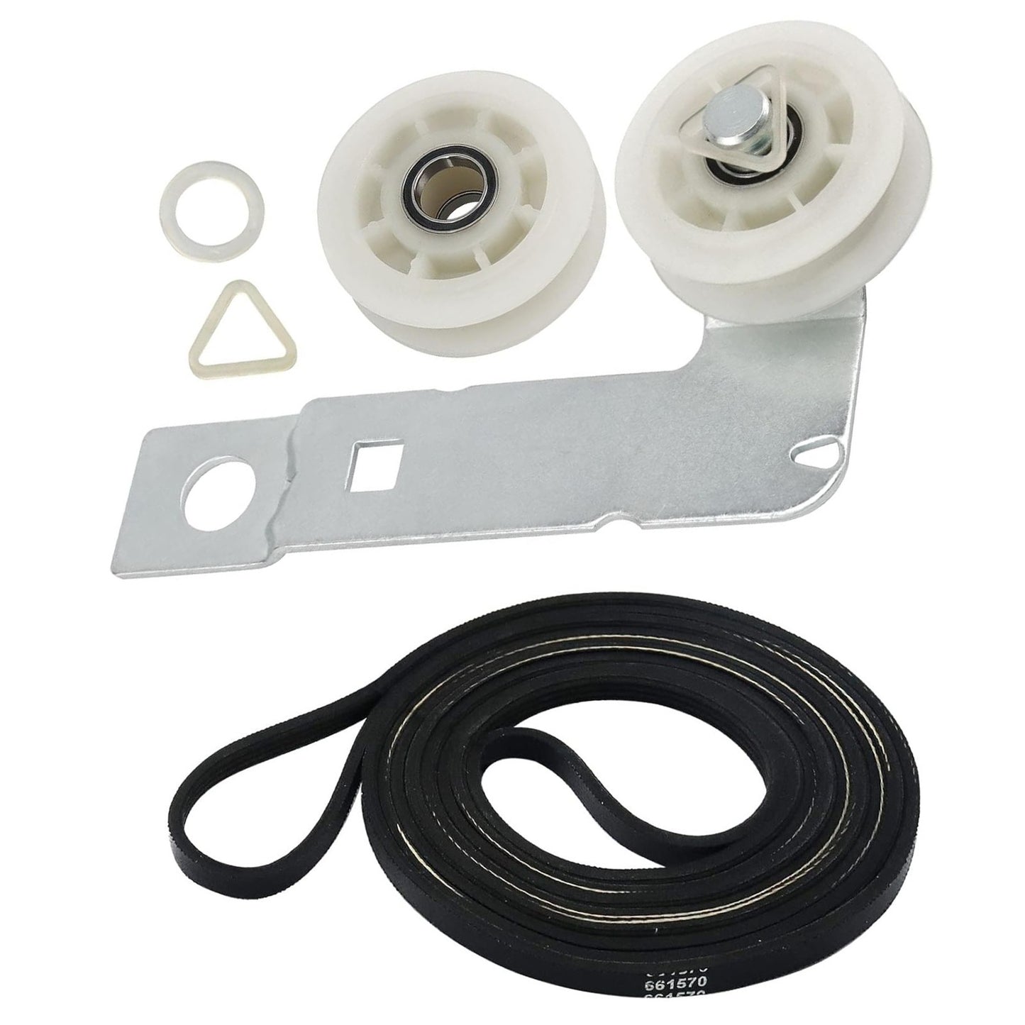 661570 & 279640 & W10837240 Dryer Idler Pulley Belt Kit for Whirlpool/Kenmore
