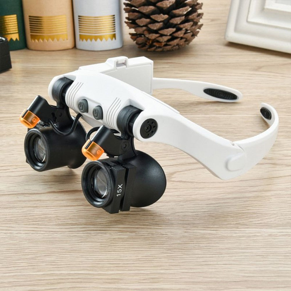 3/4/5/6/7/10X Adjusting LED Light Headband Magnifying Glasses Eye Magnifier Tool