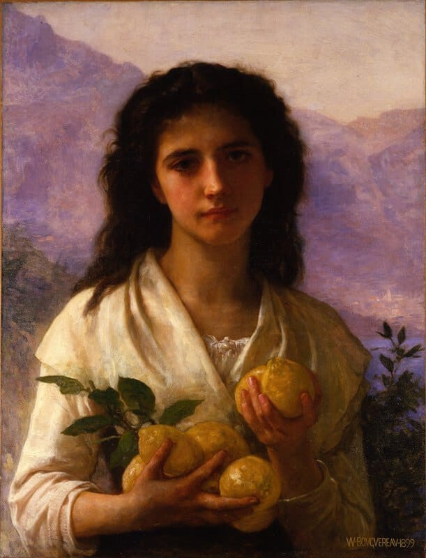high quality oil painting handpainted on canvas "Girl Holding Lemons "