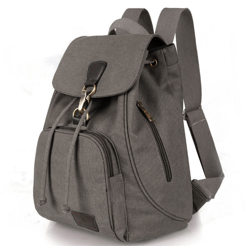 Canvas Backpack Men Women Travel Bag Hiking Rucksack Daypack