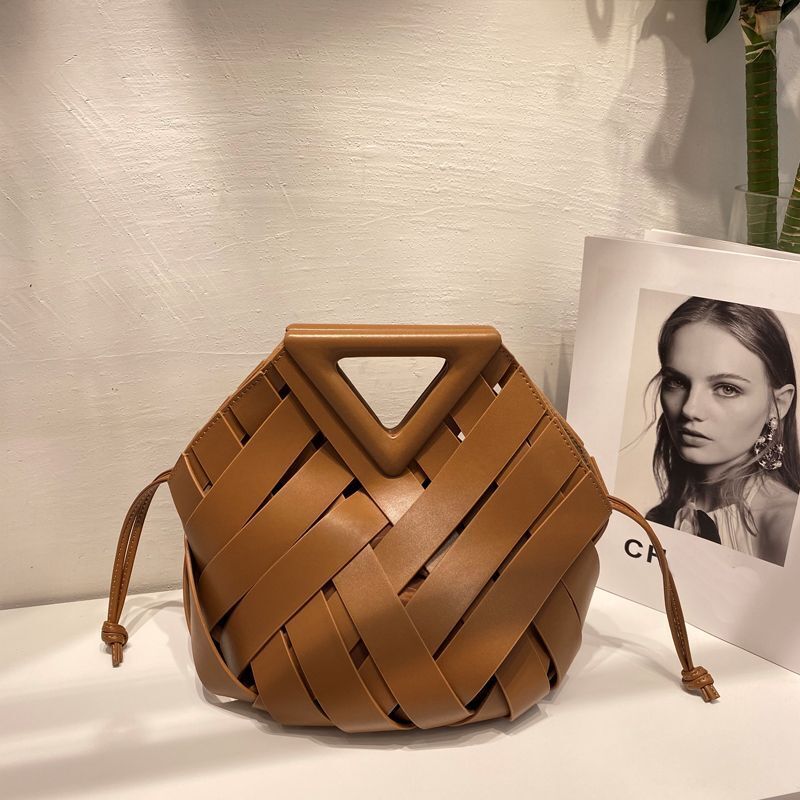 Handbags Purses Triangle Hobos Hollow Out Vegetable Basket Leather Shoulder Bags