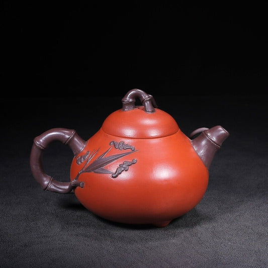 Chinese Yixing Zisha Clay Handmade Exquisite Teapot(竹韵 底款:魏援良)