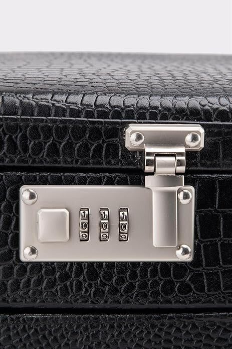 New Leather Travel Briefcase with Combination Lock Office Business Handbag