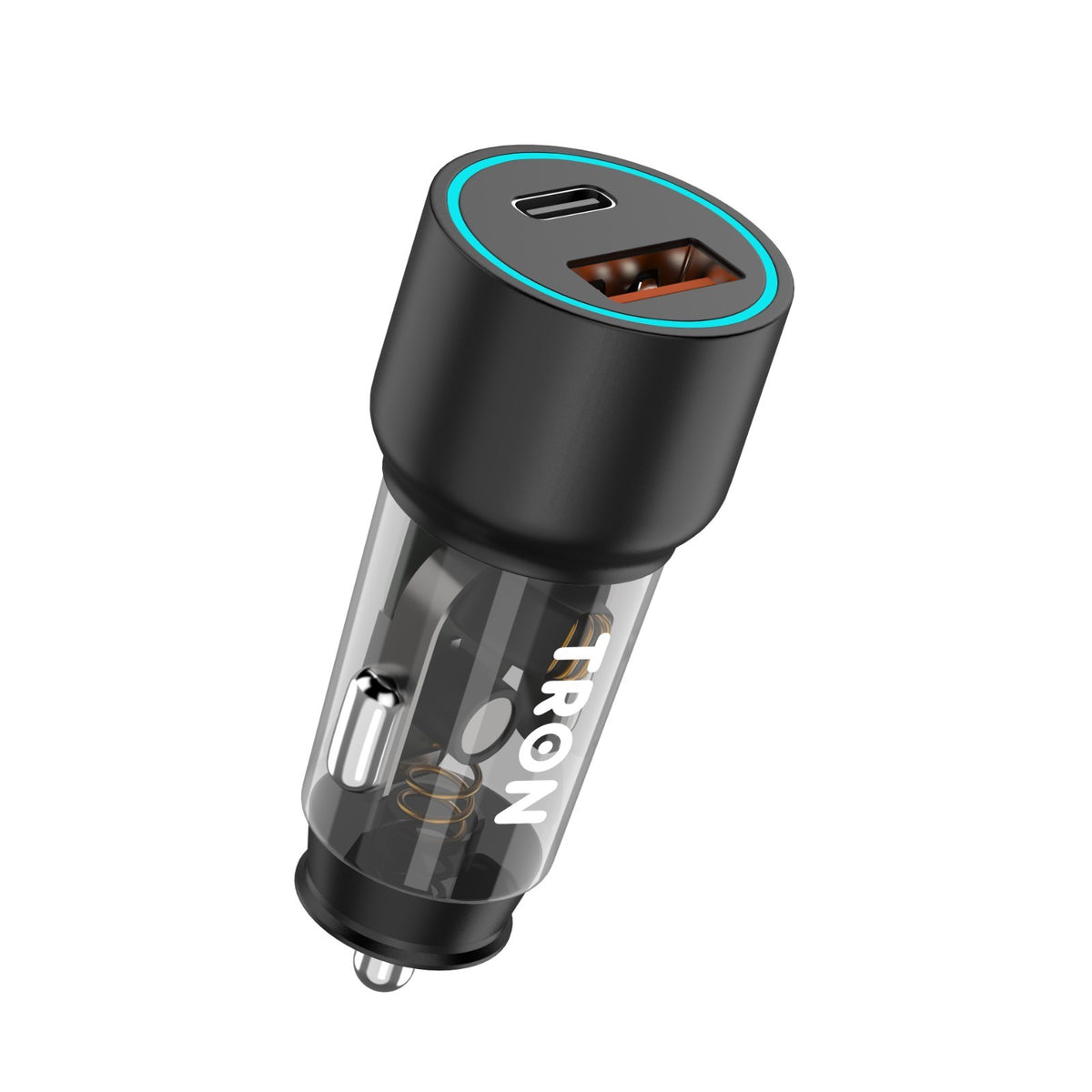 TRON 48W 2-Port USB-C PD Fast Car Charger USB-C Power Delivery LED Lighting