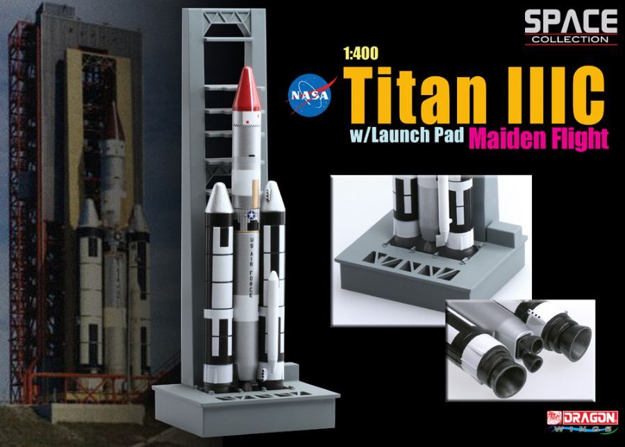 DRAGON 56341 1/400 SPACE TITAN IIIC w/LAUNCH PAD MAIDEN FLIGHT MODEL ROCKET