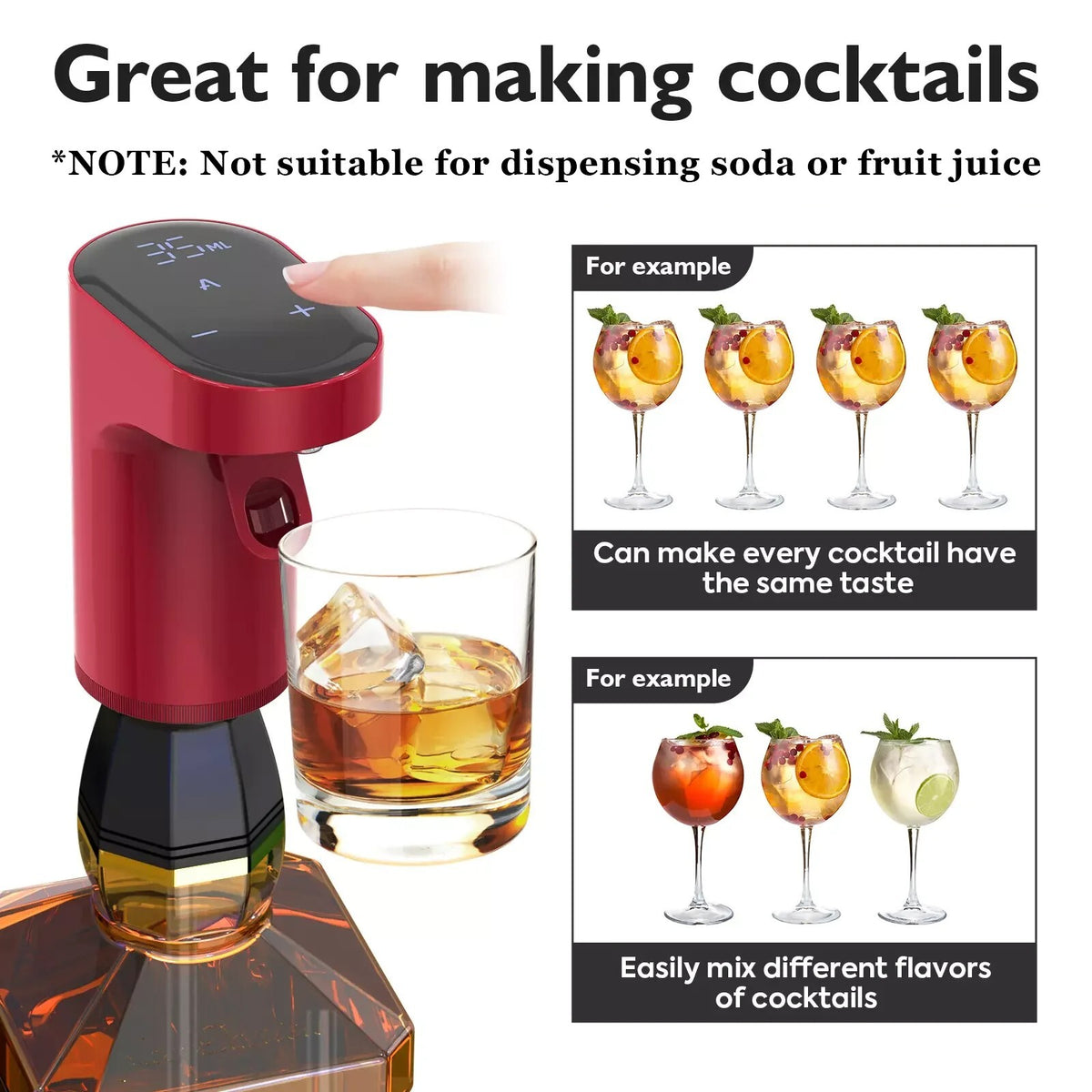 Rechargeable Electric Wine & Liquor Dispenser with Aerator Feature, Easy to Use