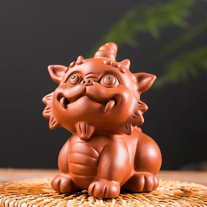 Little Lion Statue Tea Pet Decor Creativity Ornament Tea Ceremony Purple Clay
