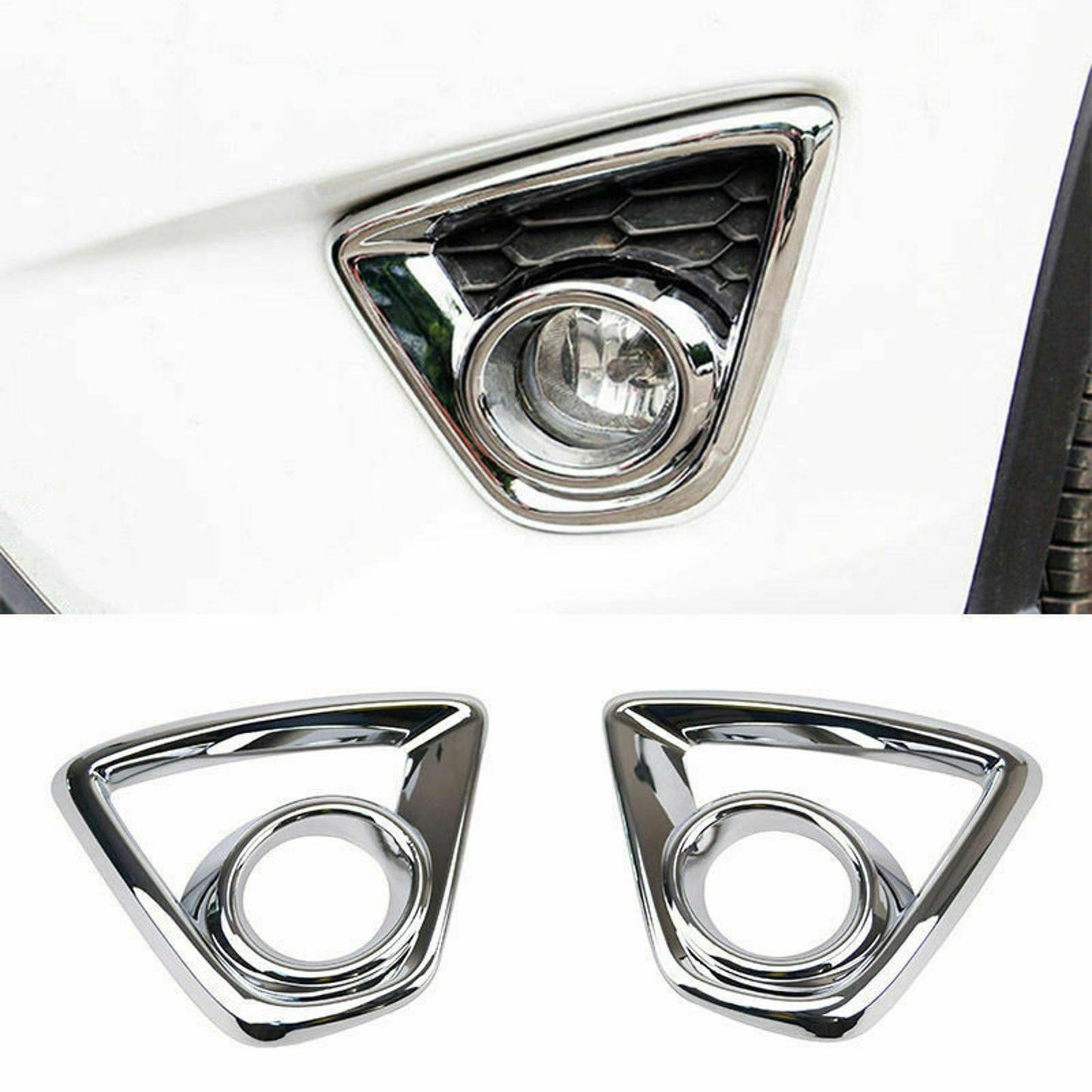 Silver Exterior Decor Chrome Front Fog Light Cover Trim For Mazda CX-5 2013-2014