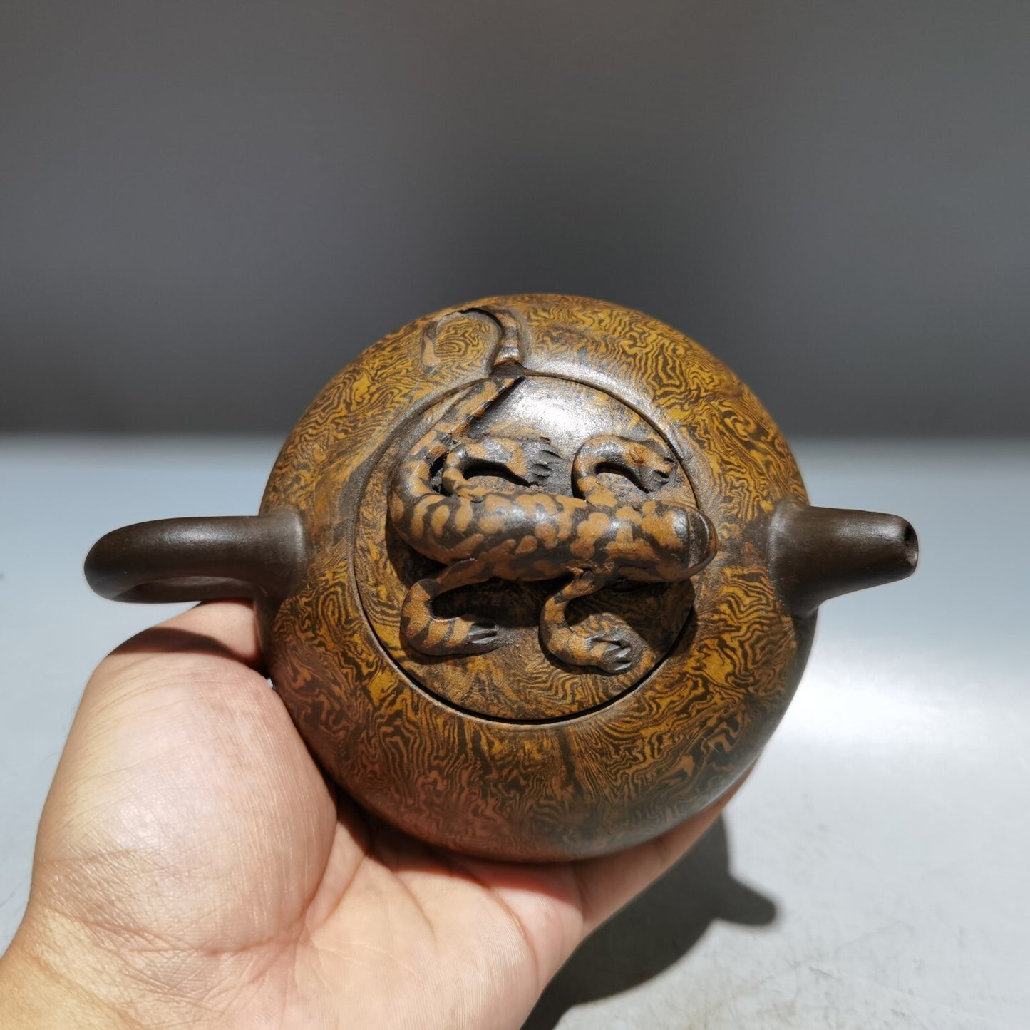 6" Chinese Yixing Zisha Clay Handmade Carved Kung Fu Tea Exquisite Teapot