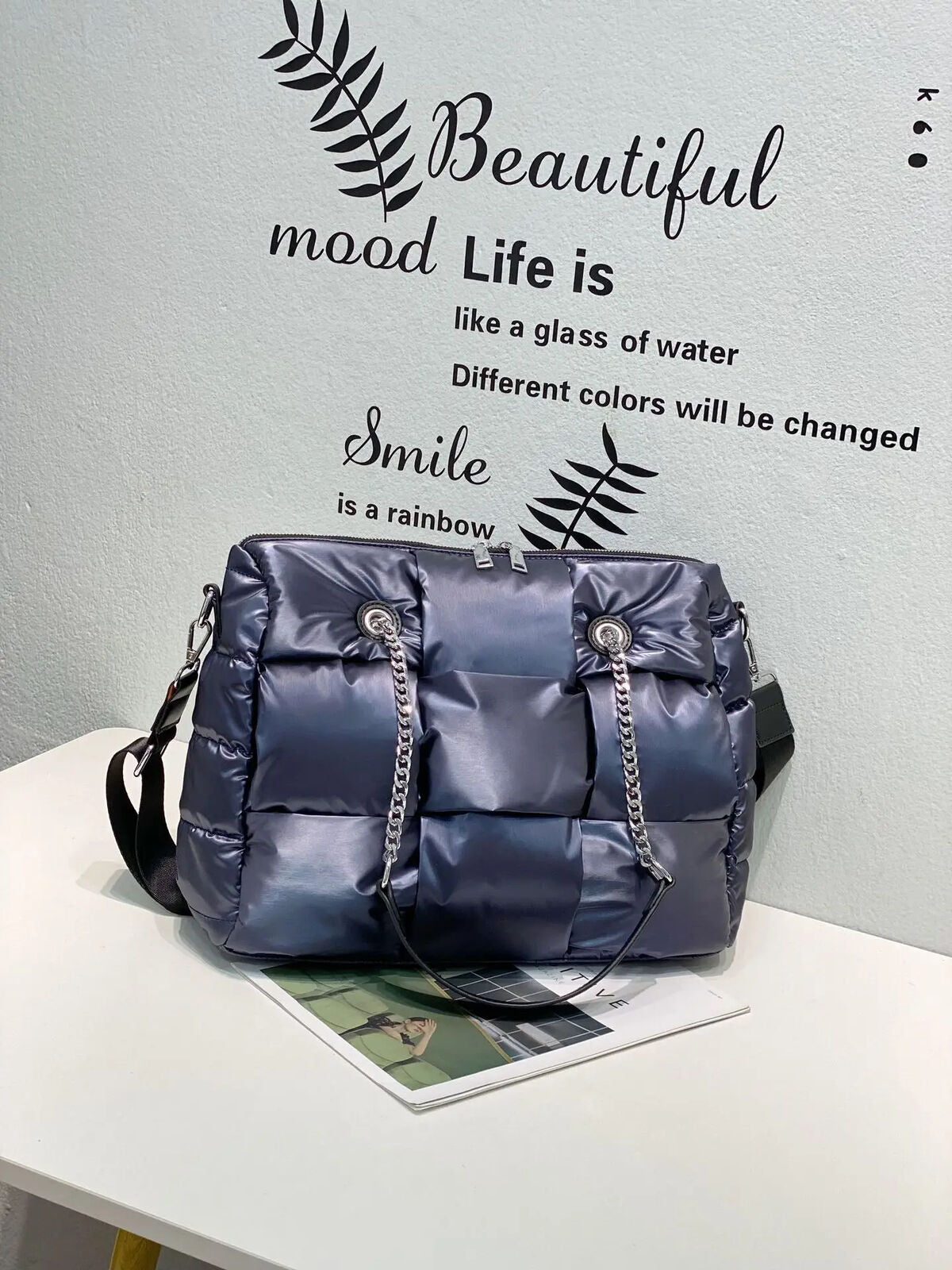 Handbags Quilted Women Shoulder Bags Down Crossbody Bag Winter Purse