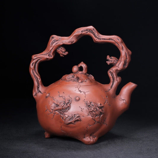 Chinese Yixing Zisha Clay Handmade Exquisite Teapot (九龙提梁 底款:裴石民)