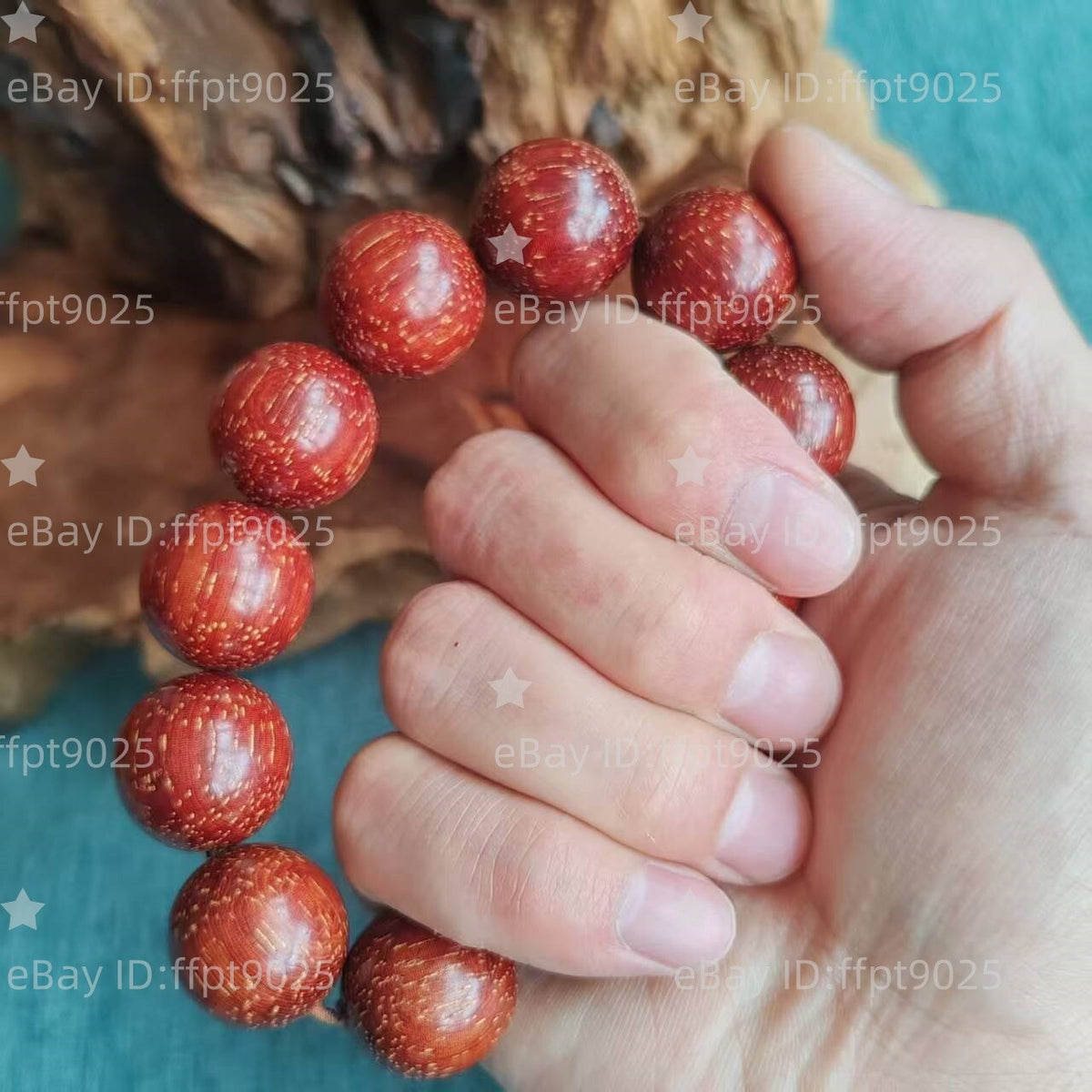 20mm Grade A Natural Starry Wood Prayer Beads Men Woman Buddha Blessing Bracelet