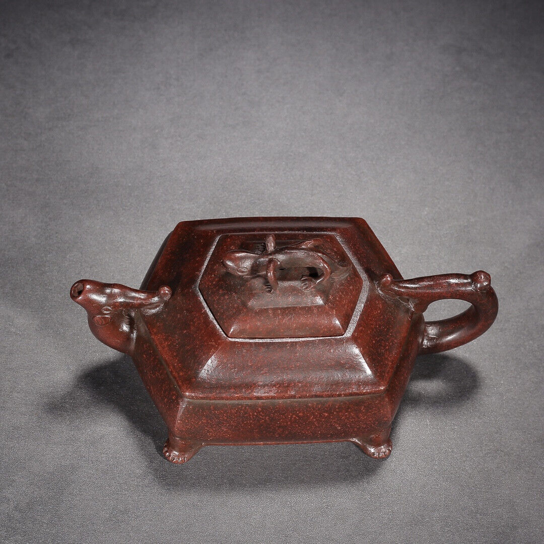 l-0Chinese Yixing Zisha Clay Handmade Exquisite Teapot (螭龙 底款:顾景舟)