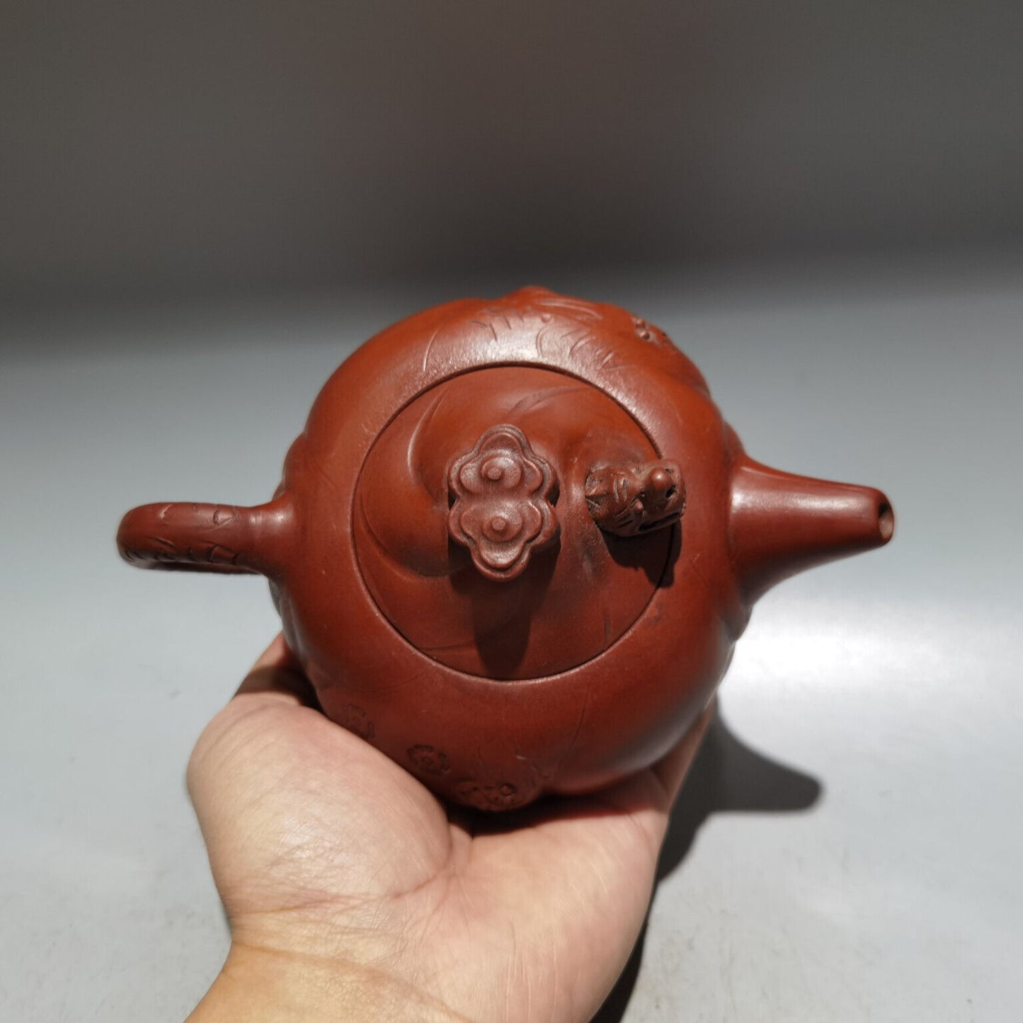 Chinese Yixing Zisha Clay Handmade Exquisite Teapot(鱼化龙 底款:王爱仙)