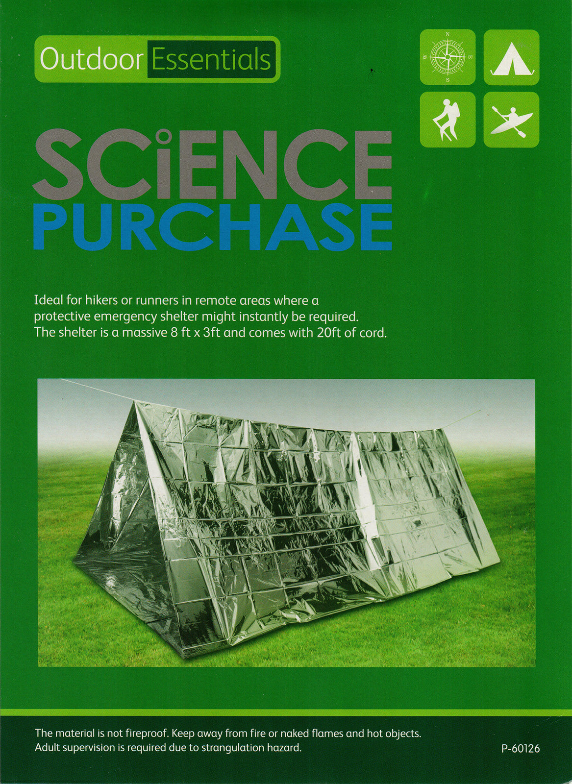 Single Person Mylar Emergency Tent Shelter - 8 Feet by 3 Feet