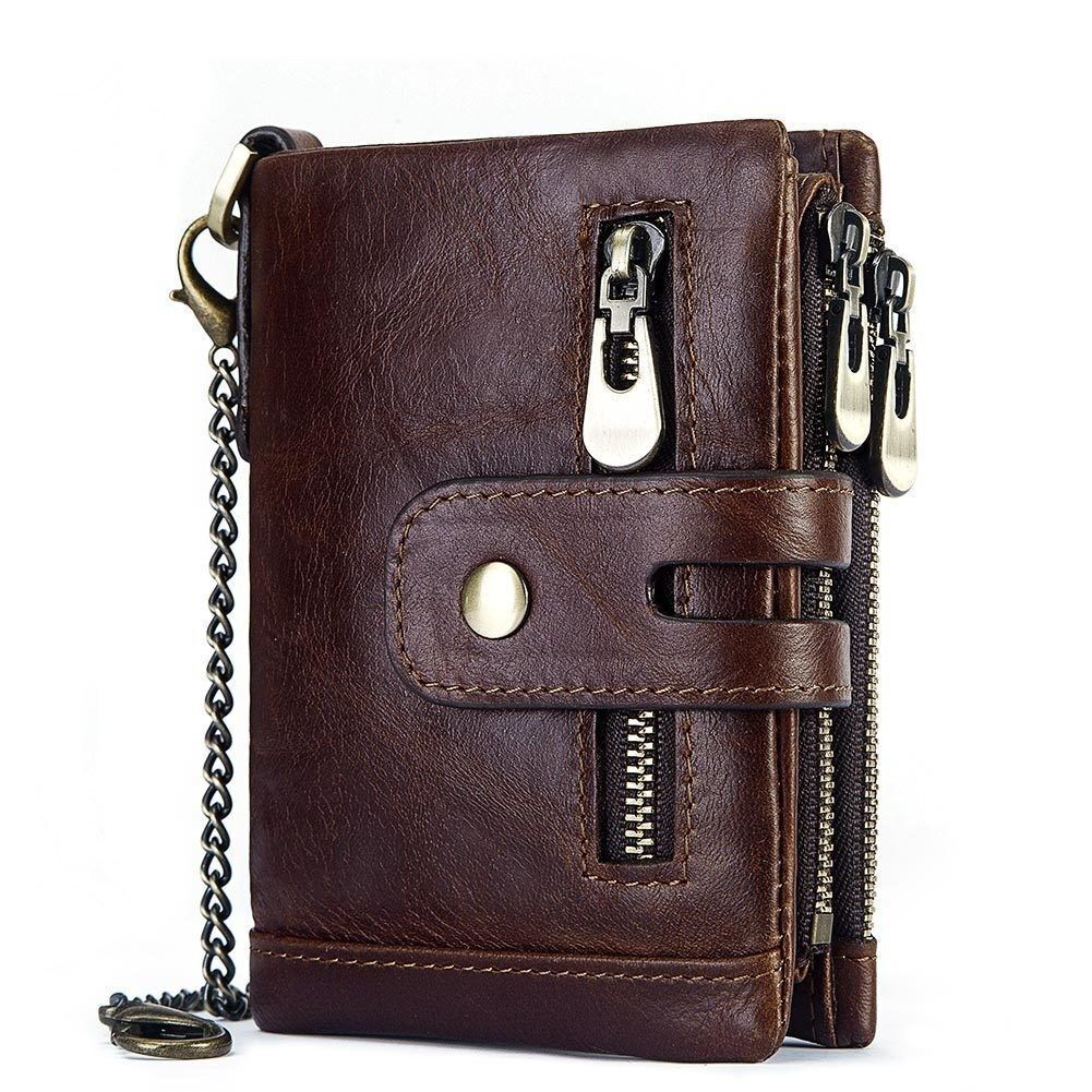 Wallet Genuine Leather Coin Purse Small Zipper Money Bag Mini Card Holder 1 PC
