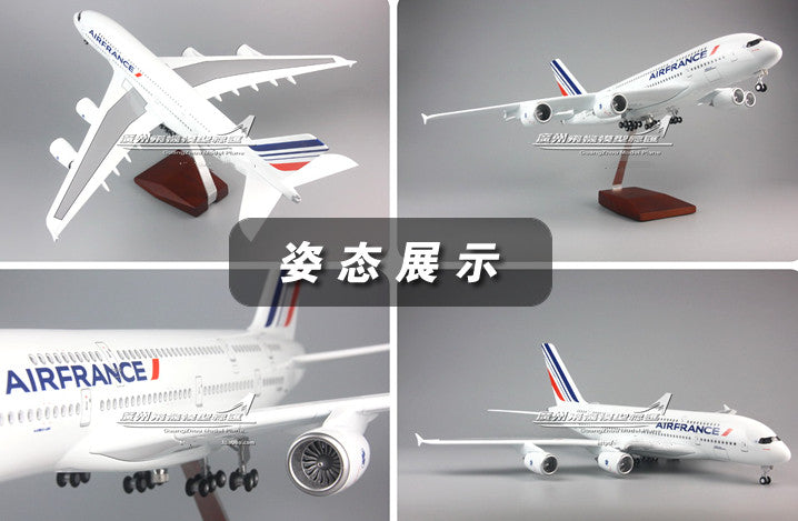 1:160 46CM AIR FRANCE AIRBUS A380 Passenger Airplane Landing Gear Resin Model