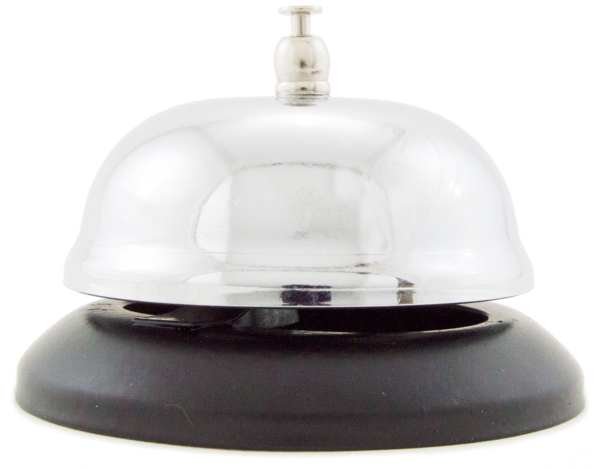 Classic Metal Service Bell - Call Bell with Black Plastic Base