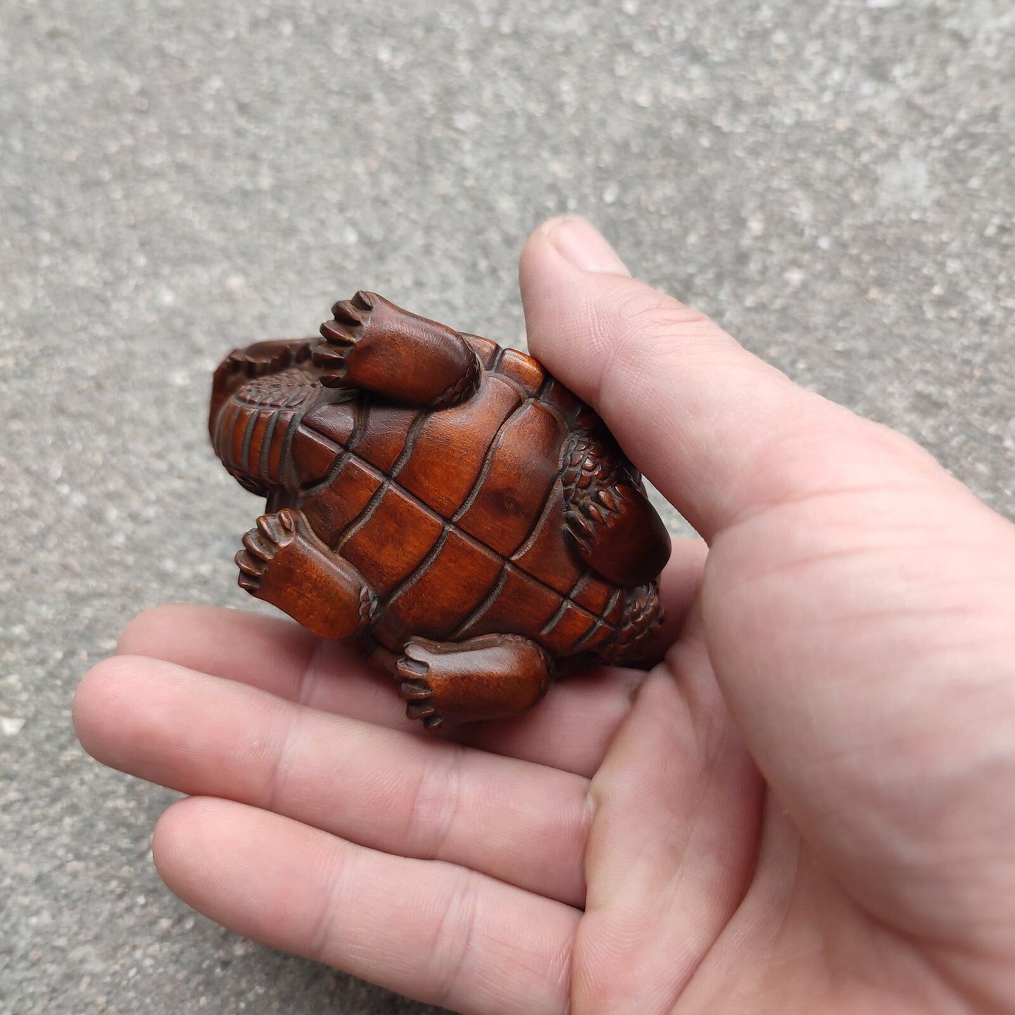 Vintage Wooden Ornaments Boxwood Carving dragon turtle sculpture Statue Figurine