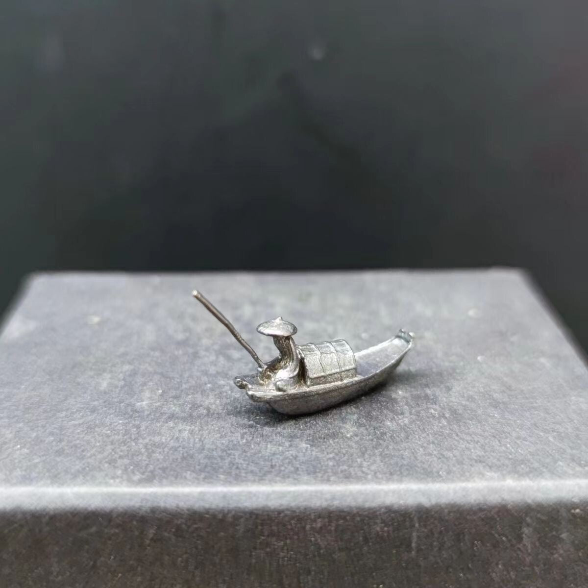 Copper Bonsai Suiseki Micro Landscape Decoration Fish Boat