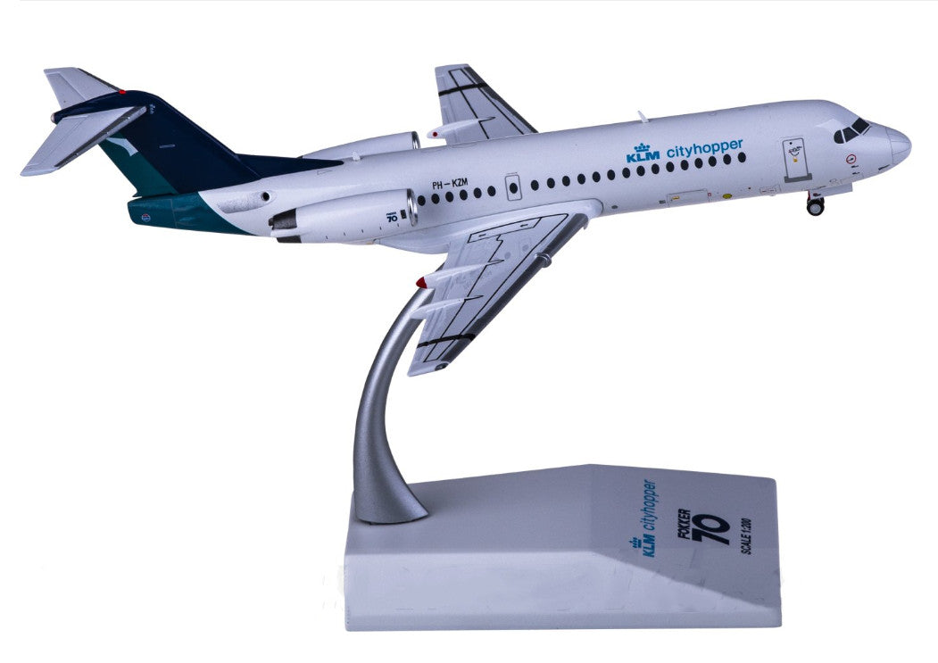 1:200 JC Wings KLM Cityhopper FOKKER 70 Passenger Aircraft Diecast Plane Model