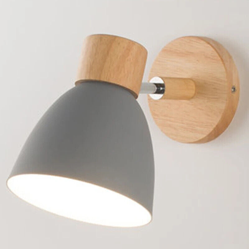 Wall Lamps W/ Switch Wooden Nordic Modern Sconce Home Bedroom Living Room Lights