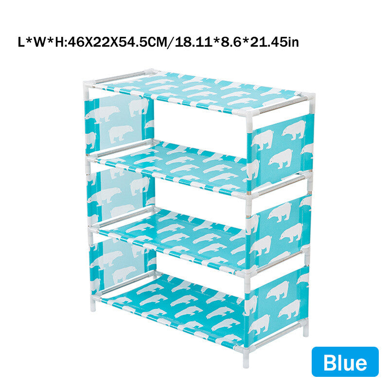 4-Tier Stackable Shoe Rack, Expandable & Adjustable Shoe Shelf Storage Organizer