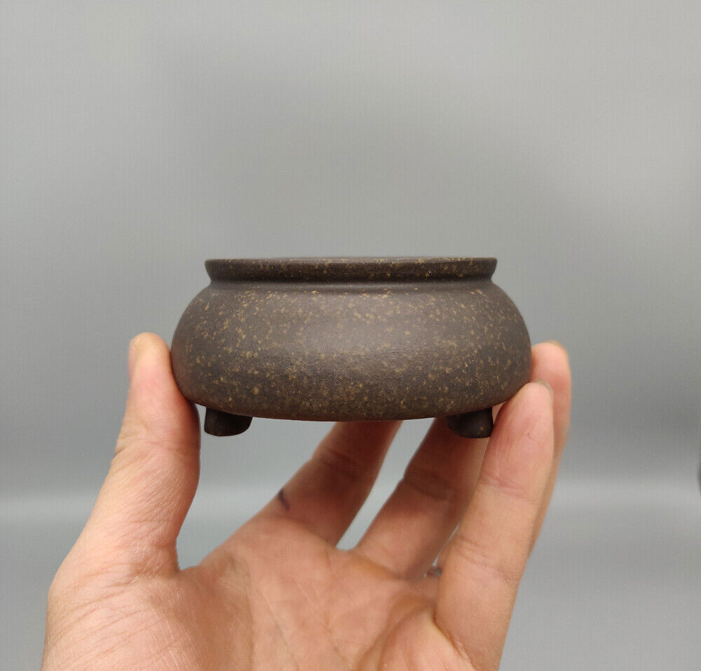 Round Chinese Yixing Zisha Mame Bonsai Pot 2.5''x2.5''x1.5''