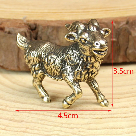 1Pc Chinese Retro Brass Twelve Zodiac Ornaments Statue Home Feng Shui Decoration