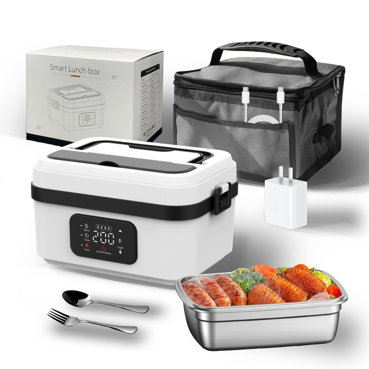 Cordless Electric Lunch Box Adults Programmable Rechargeable Food Warmer