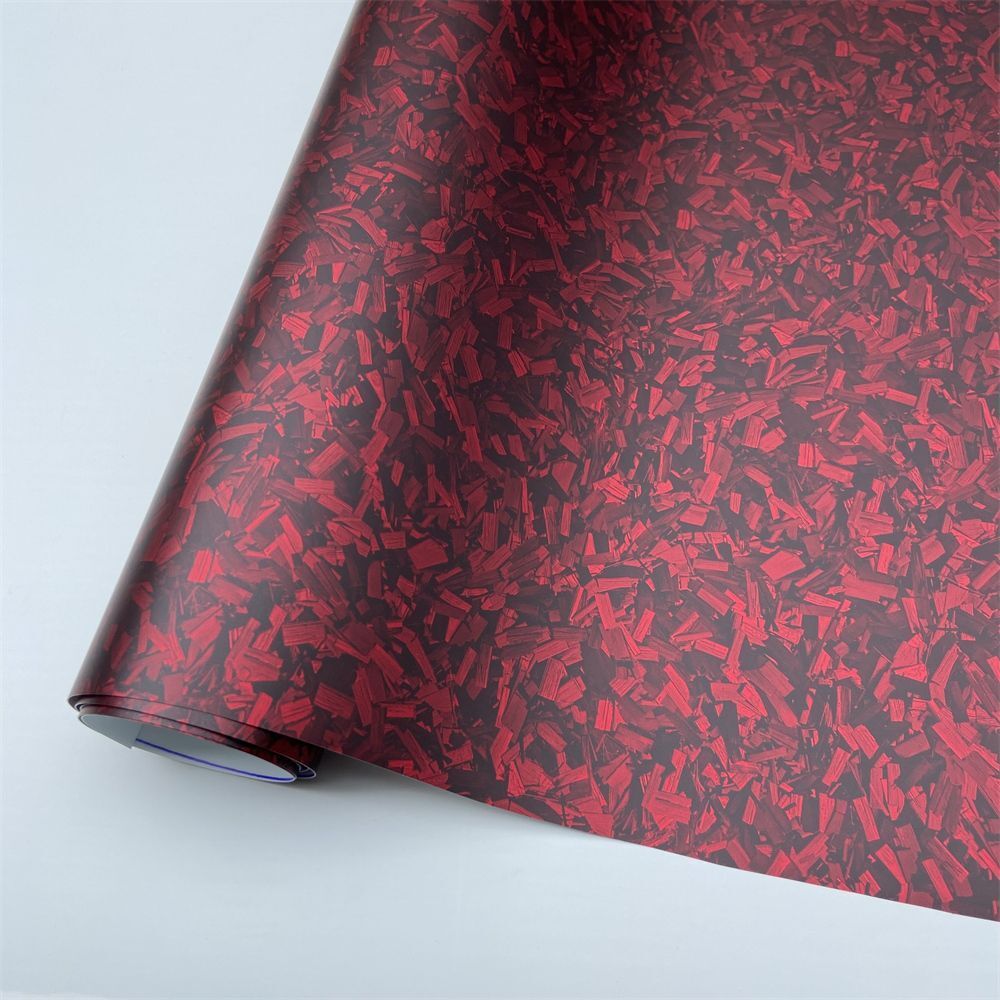 Car Stickers PET Forged Carbon Fiber Vinyl Silver Black Red Roll Adhesive Decals