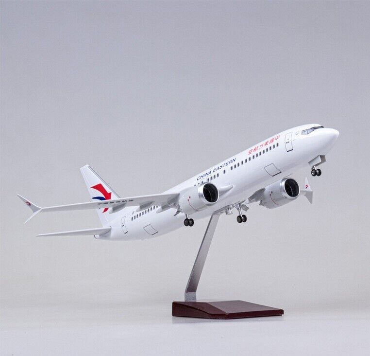 47CM CHINA EASTERN BOEING 737 MAX Airplane Led Sound-controll Light Resin Model