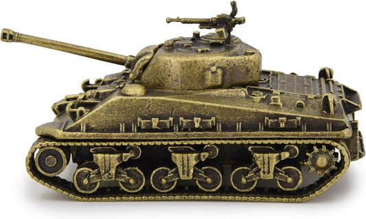 1:72 M4 Sherman Medium Tank Model Full Metal with Bamboo Gift Box Bronze Color