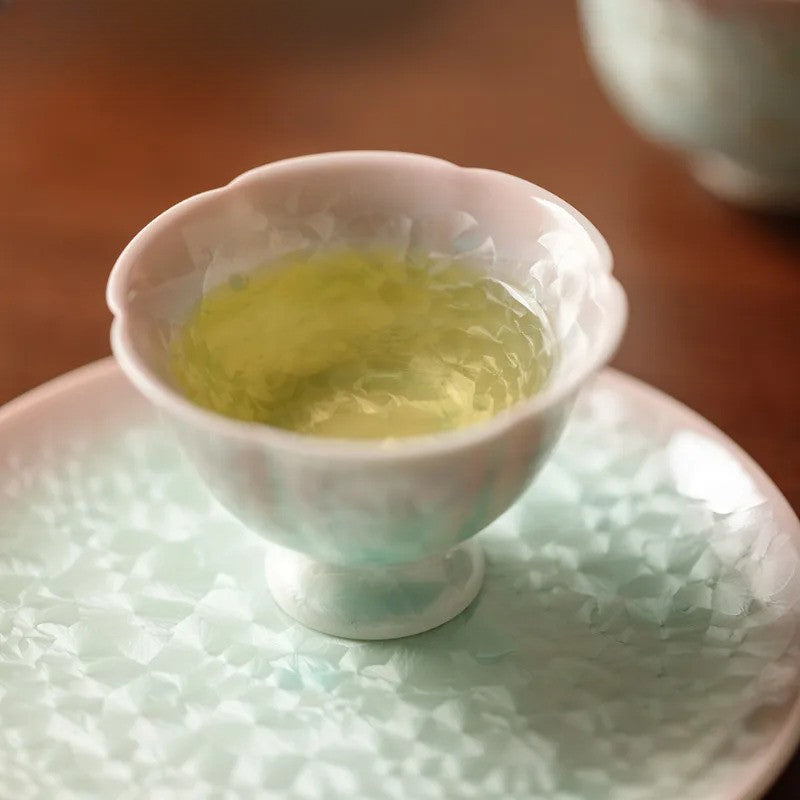 90ml Ceramic Crystal Glaze High Foot Cup Tea-tasting Fragrance Cup Master Cup