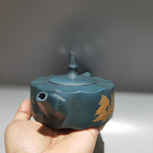 Chinese Yixing Zisha Clay Handmade Exquisite Teapot(顶天立地壶 底款:顾景舟)