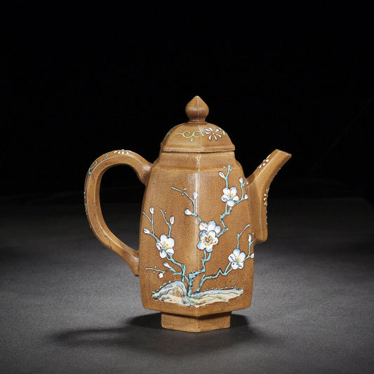 Chinese Yixing Zisha Clay Handmade Exquisite Teapot (六方 底款:陈鸣远)